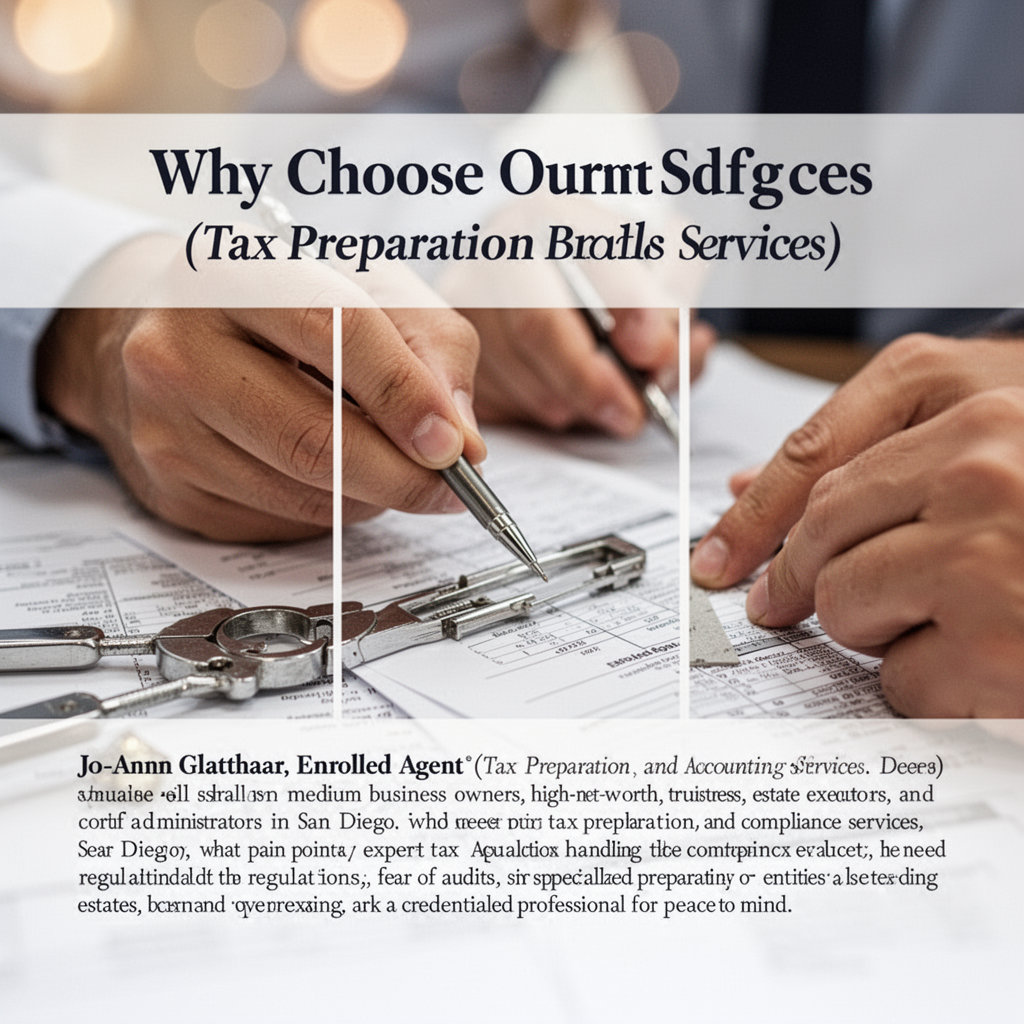 JoAnn Glatthaar, Enrolled Agent professional providing trusted tax preparation and accounting services in San Diego